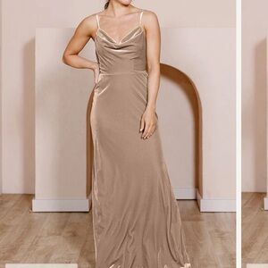 Revelry Nadia Velvet Dress in champagne size 4